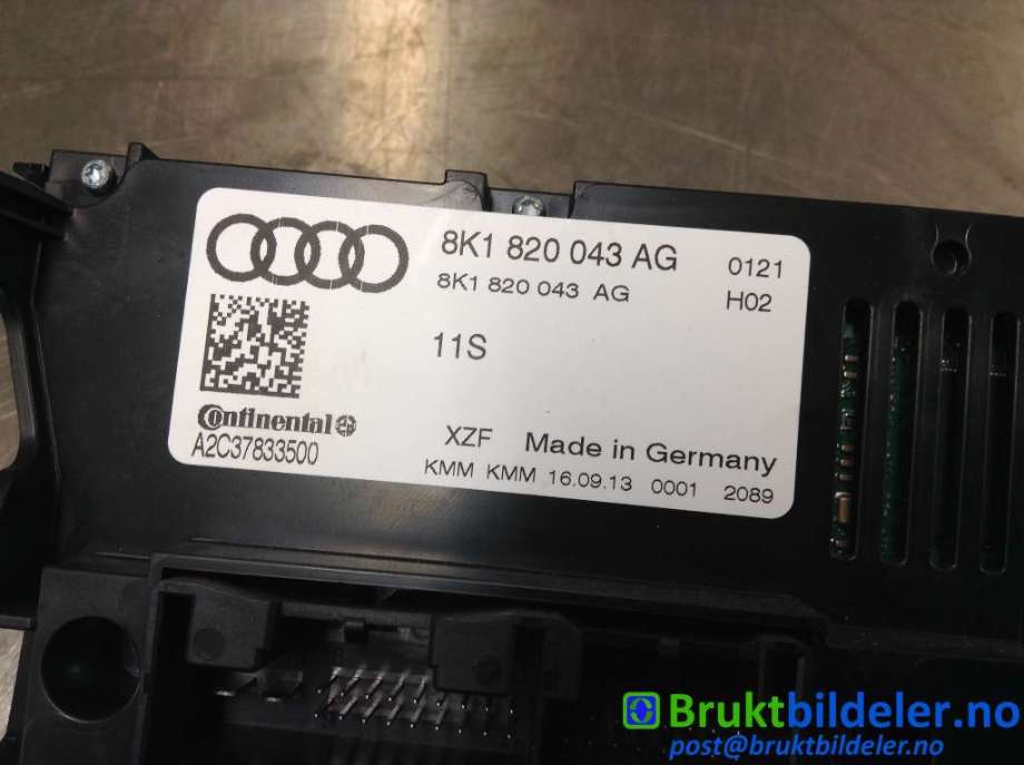 Varmeapparat betjening til Audi A5 2007-2016 (Type I)  (AUDI|8K1 820 043 AG|A2C37833500|)