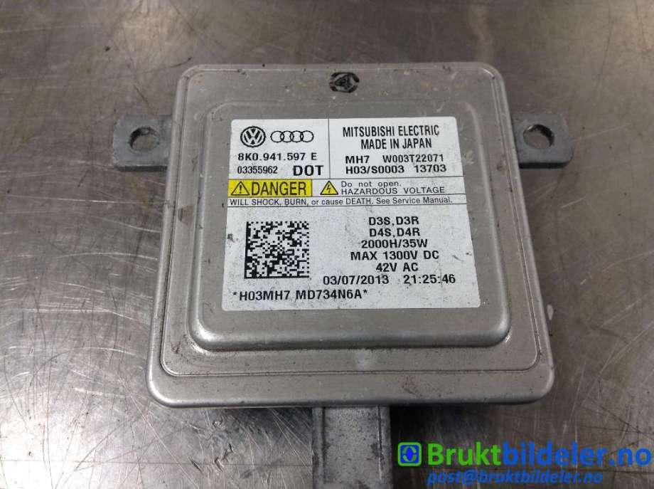 Styreenhet xenon/ballast til Audi A5 2007-2016 (Type I)  (AUDI|8K0 941 597 E|W003T22071|)