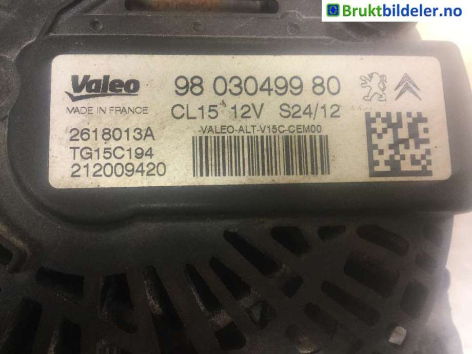 Dynamo til Peugeot 4008 2012-2017  (PEUGEOT|98 030499 80|2618013A|)