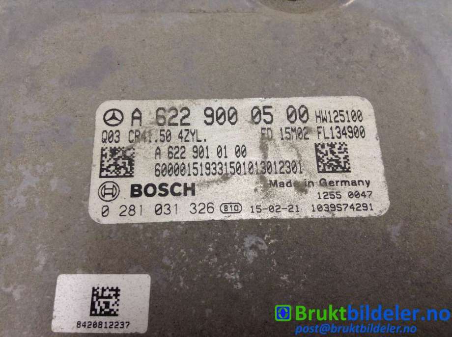 Styreenhet motor til Mercedes Vito 2014-->> (W447) (W447) (MERCEDES|A 622 900 05 00|0 281 031 326|)