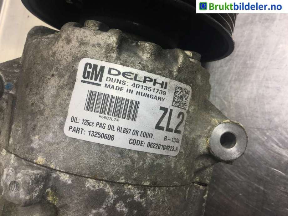 Aircondition kompressor til Opel Astra J 2010-2015  (OPEL|13250608|401351739|)
