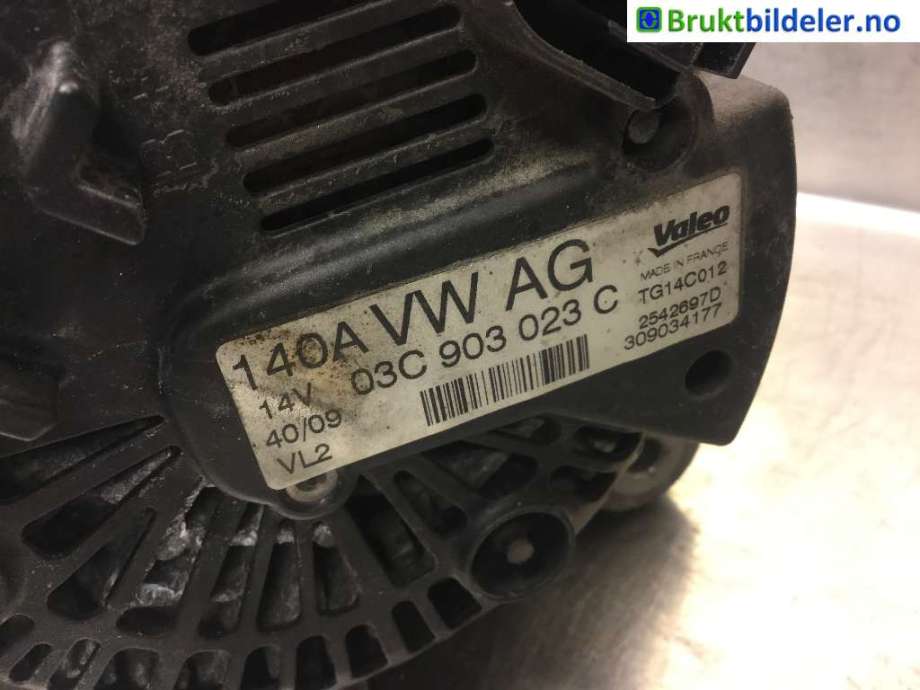 Dynamo til Škoda Octavia 2009-2013 (Type II, Fase 2)  (SKODA|03C 903 023 C|2542697D|)