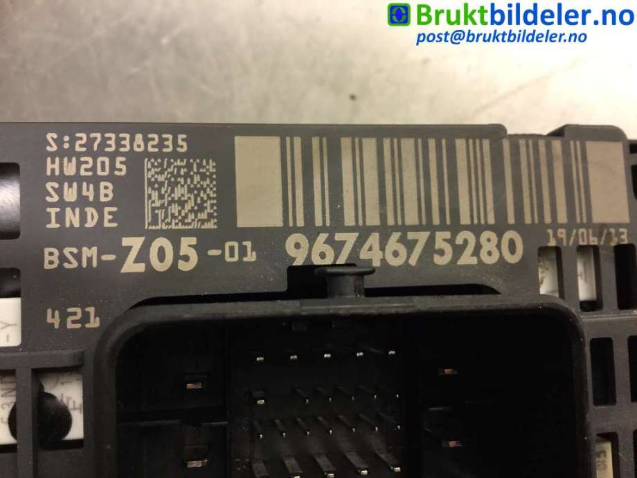 Sikringsboks til Citroën C4, Picasso 2013-2018 (Type II) (CITROEN|96 746 752 80|)