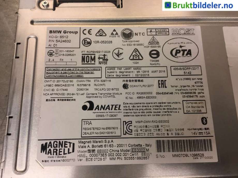 Bilstereo til BMW X1 2015-2022 (F48) (F48) (BMW|5A24632||6512 5A24632)
