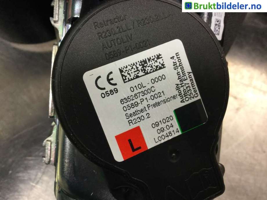 Sikkerhetsbelte foran venstre til BMW X1 2015-2022 (F48) (F48) (BMW|72 11 7 401 713|)