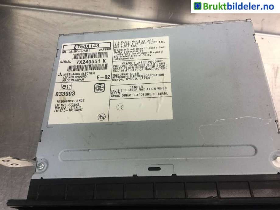 Bilstereo til Mitsubishi Outlander 2007-2010 (Type II, Fase 1)  (MITSUBISHI|8750A143|)