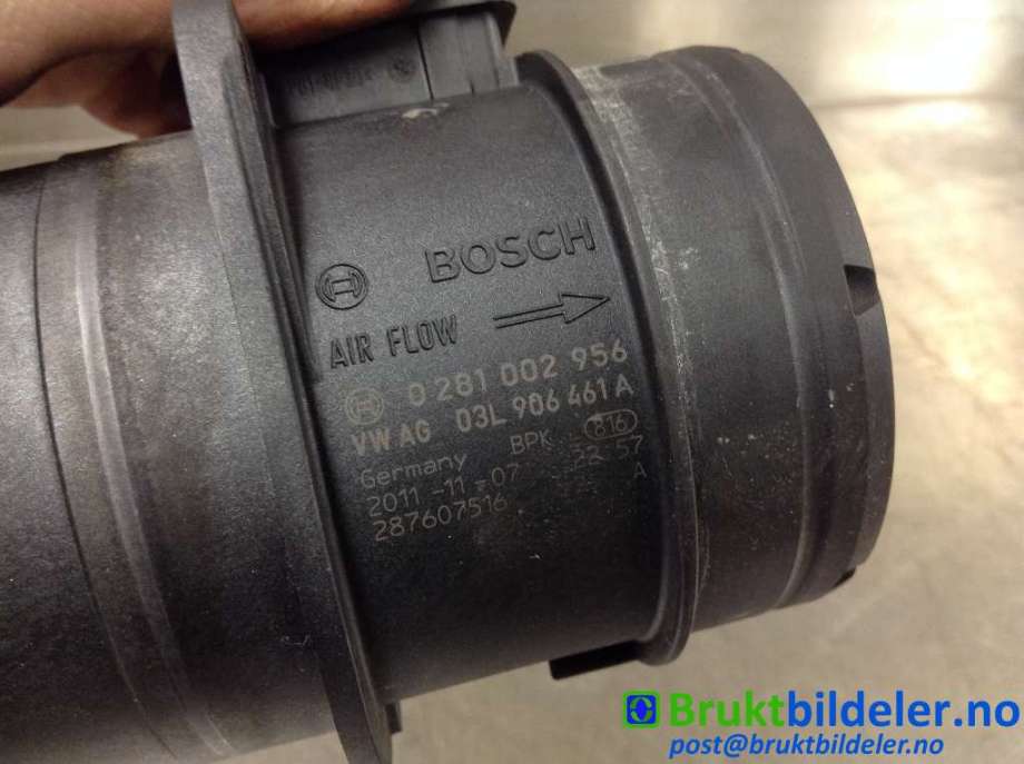 Luftmengde/luftmassemåler til VW Tiguan 2011-2016 (Type I, Fase 2)  (VOLKSWAGEN|03L906461A|0281002956|)