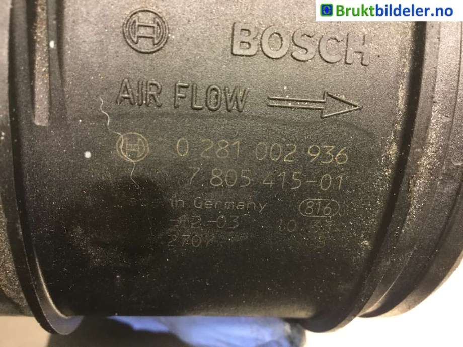 Luftmengde/luftmassemåler til BMW 5-Serie 2003-2010 (E60/E61) (E60/E61) (BMW|7 805 415-01|0 281 002 936|)