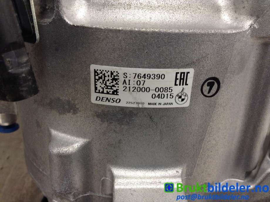 Dynamo til BMW X1 2015-2022 (F48) (F48) (BMW|12 31 7 649 392|12 31 7 649 390|)