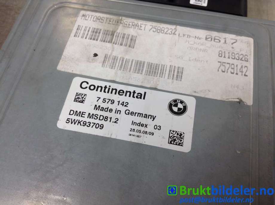 Styreenhet motor til BMW 3-Serie 2005-2011 (E90/E91/E92/E93) (E90/E91/E92/E93) (BMW|7 579 142|5WK93709|)