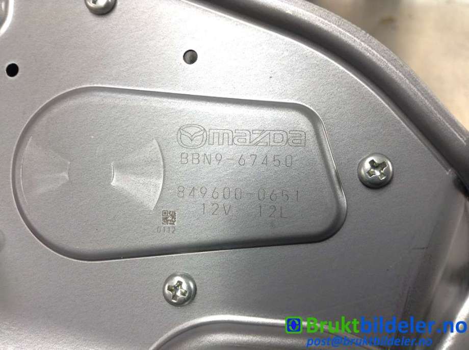 Viskermotor bakrute til Mazda 3 2009-2013 (Type II)  (MAZDA|BBN9-67450|849600-0651|)