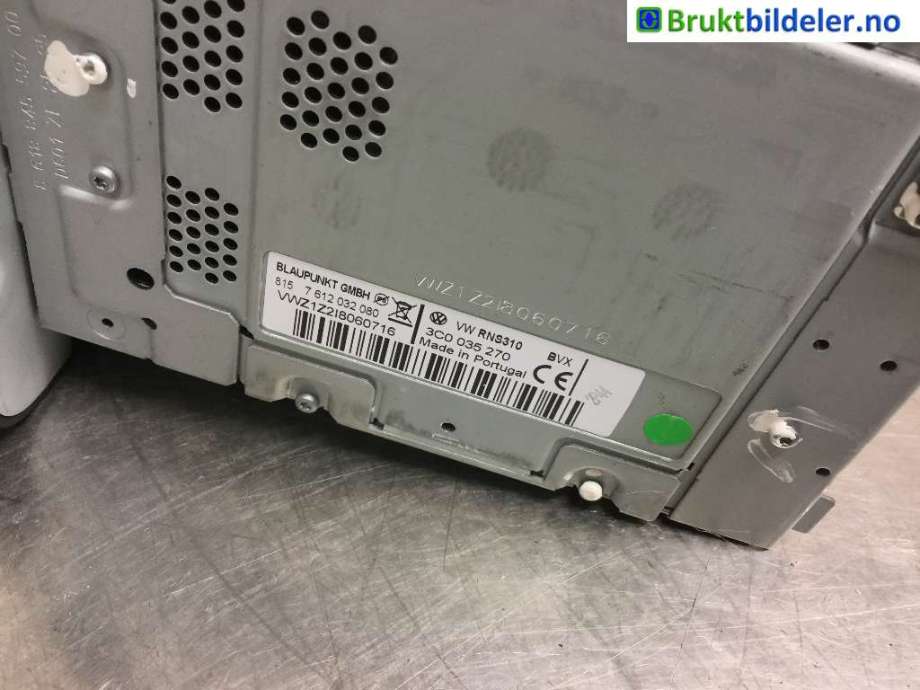 Bilstereo til VW Touran 2007-2010 (Type I, Fase 2)  (VOLKSWAGEN|3C0 035 270|815 7 612 032 080|)