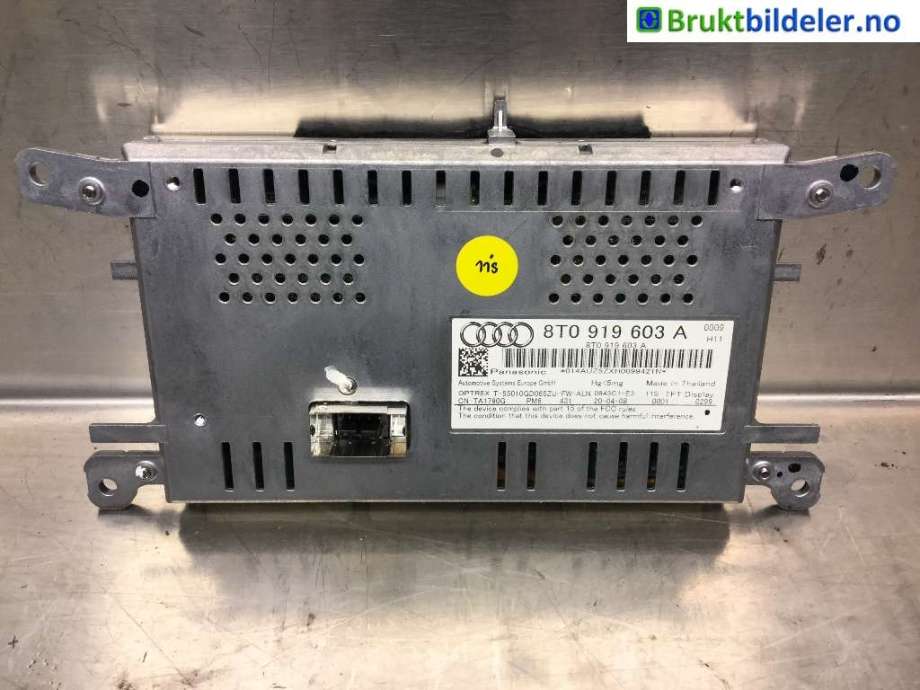 Instrument kjørecomputer til Audi A4 2007-2014 (Type IV) (B8) (B8) (AUDI|8T0 919 603 A|)