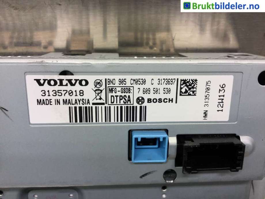 Instrument kjørecomputer til Volvo V60 2010-2013 (Type I, Fase 1)  (VOLVO|31357018|7 609 501 530|)