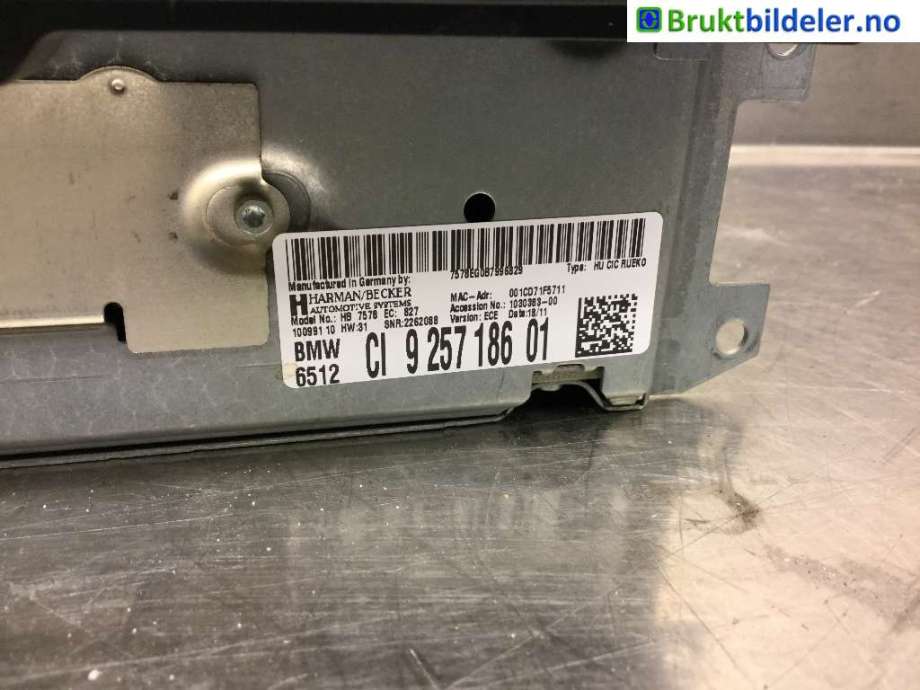 Bilstereo til BMW X1 2009-2015 (E84) (E84) (BMW|65 12 9 257 186|)