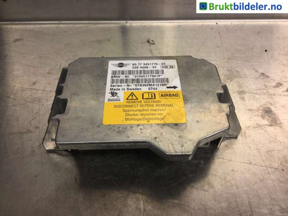 Airbag elektronikk til Mini One/Cooper, 2007-2014 (R55-57) (R55-57) (MINI|65 77 3 451 779)