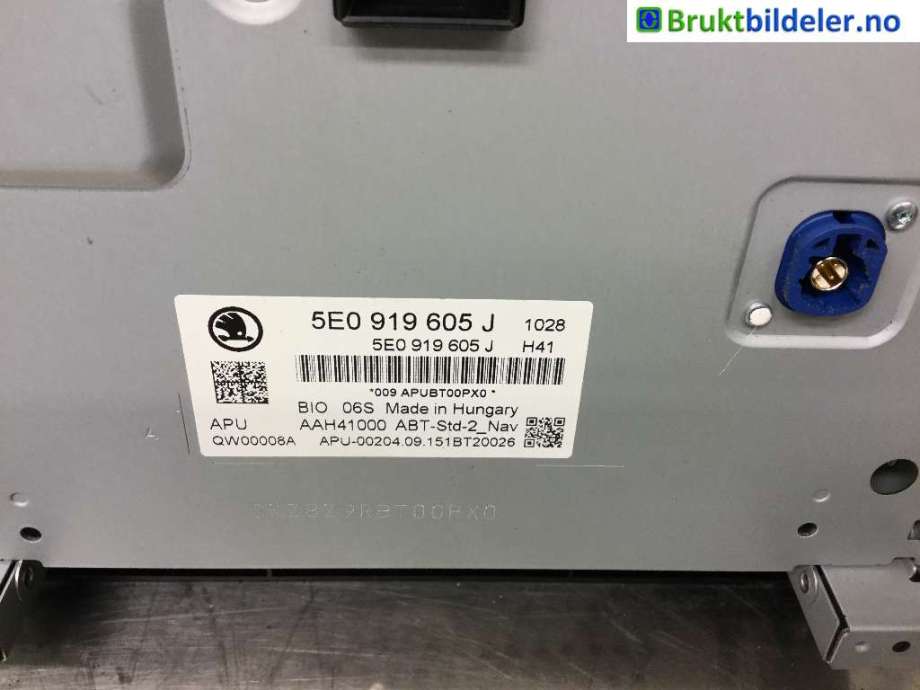 Bilstereo til Škoda Octavia 2013-2016 (Type III, Fase 1)  (SKODA|5E0 919 605 J|)