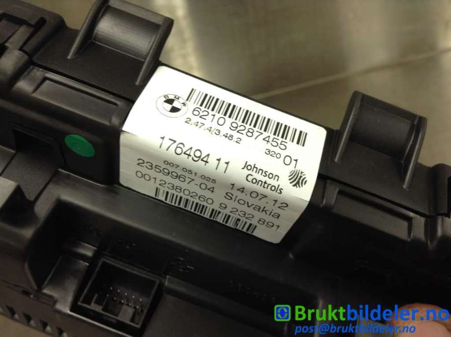 Instrumentpanel til BMW 1-Serie 2011-2015 (Fase 1) (F20/F21) (F20/F21) (BMW|6210 9 287 455|176494 11|2359967-04)