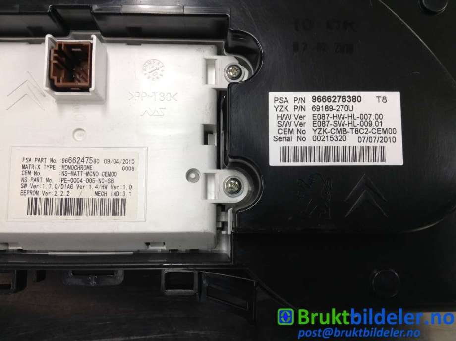 Instrumentpanel til Peugeot 3008 2009-2016 (Type I)  (PEUGEOT|9666276380|)
