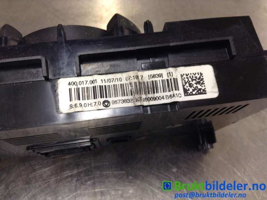 Varmeapparat betjening til Peugeot 3008 2009-2016 (Type I)  (PEUGEOT|96 738 322 XT|)
