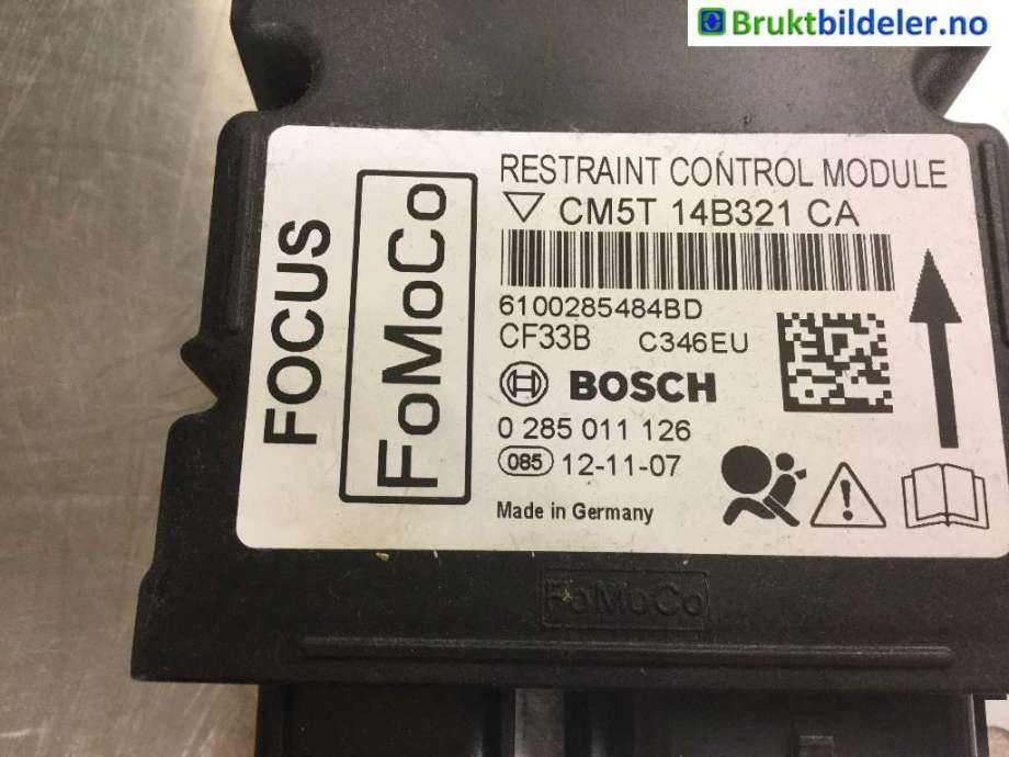 Airbag elektronikk til Ford Focus 2011-2014 (Type III, Fase 1)  (FORD|CM5T-14B321-CA|0 285 011 126|)