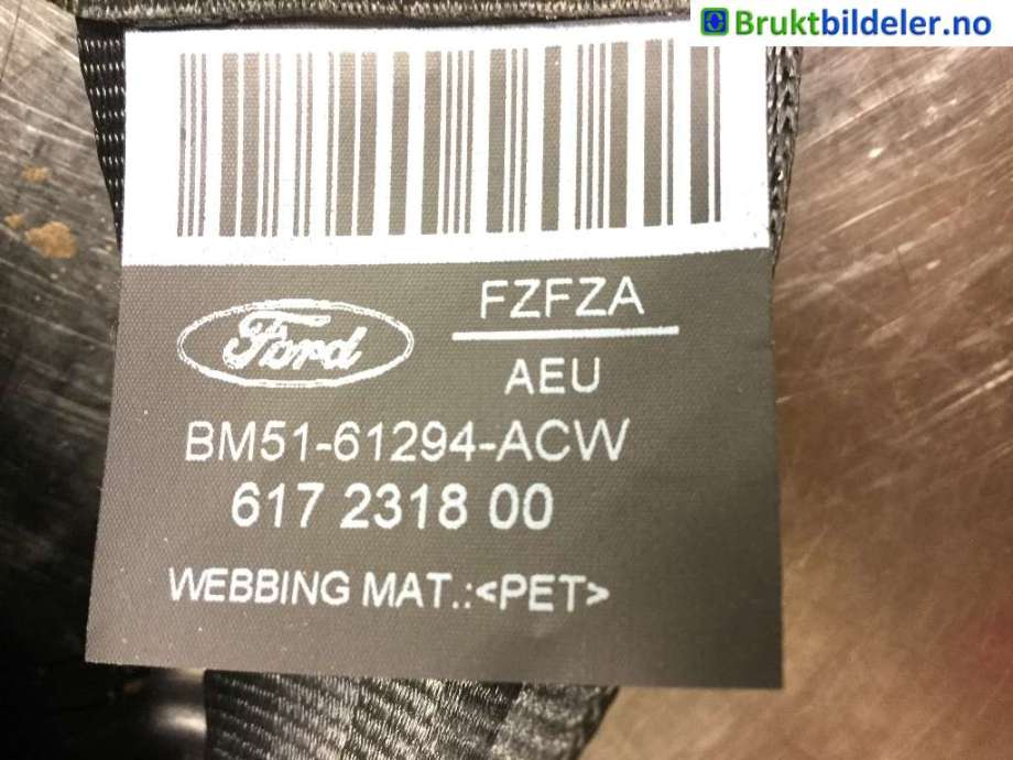 Sikkerhetsbelte foran høyre til Ford Focus 2011-2014 (Type III, Fase 1)  (FORD|BM51-61294-ACW|617232000|)