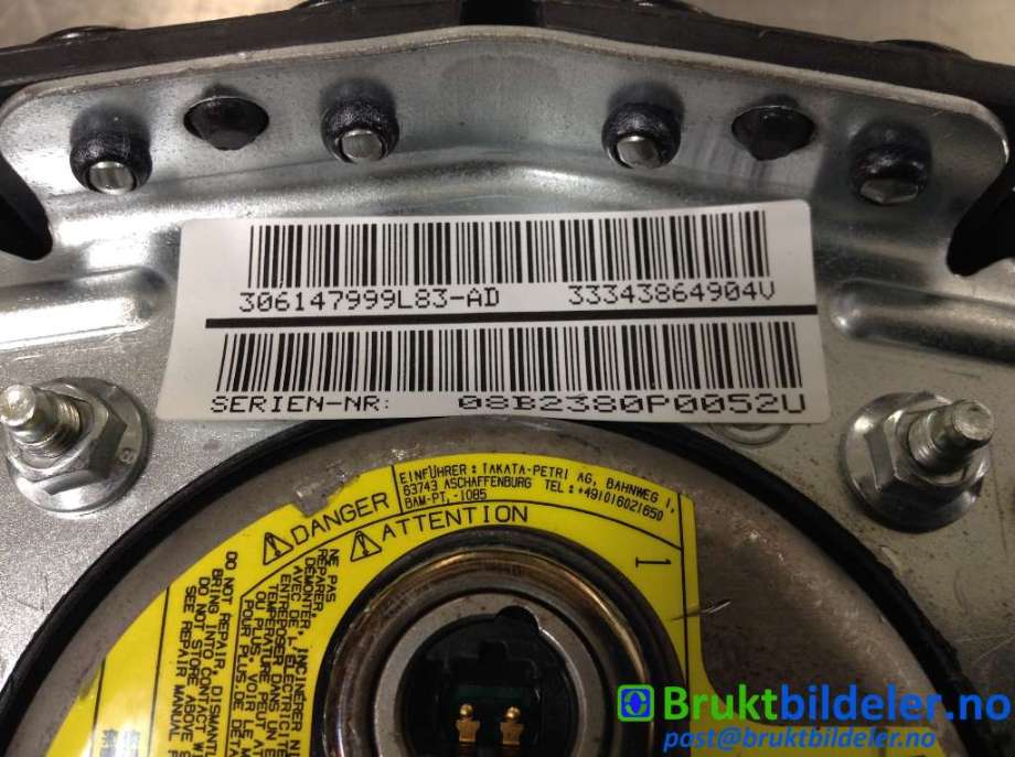 Airbag rattpute til BMW X3 2007-2010 (Fase 2) (E83) (E83) (BMW||306147999L83-AD)