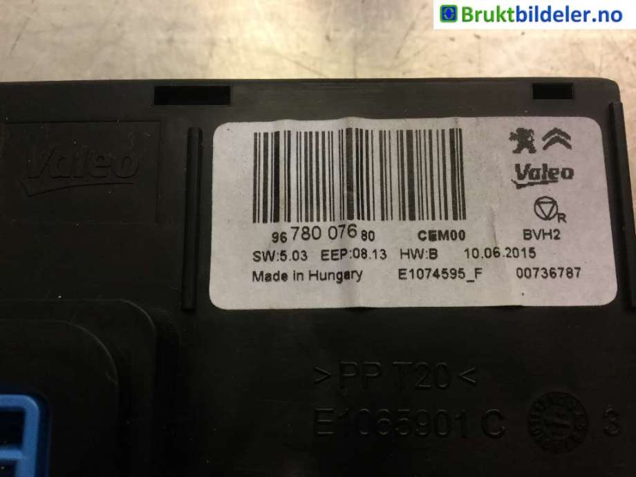 Styreenhet klima/aircondition til Peugeot 308 2013-2021 (Type II)  (PEUGEOT|9678007680|)