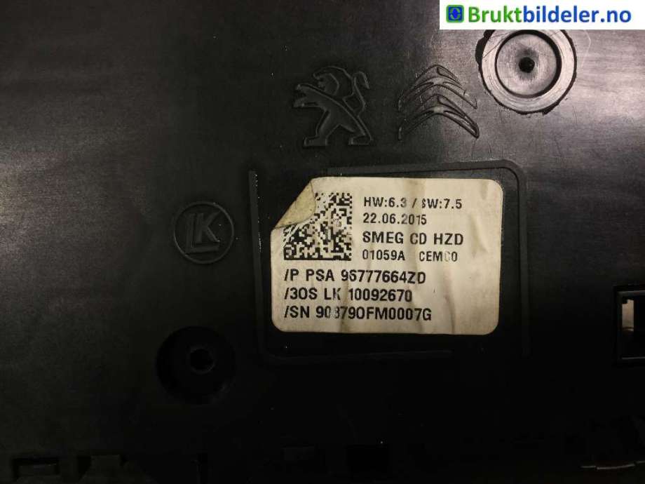 Bilstereo diverse til Peugeot 308 2013-2021 (Type II)  (PEUGEOT|96777664ZD|)
