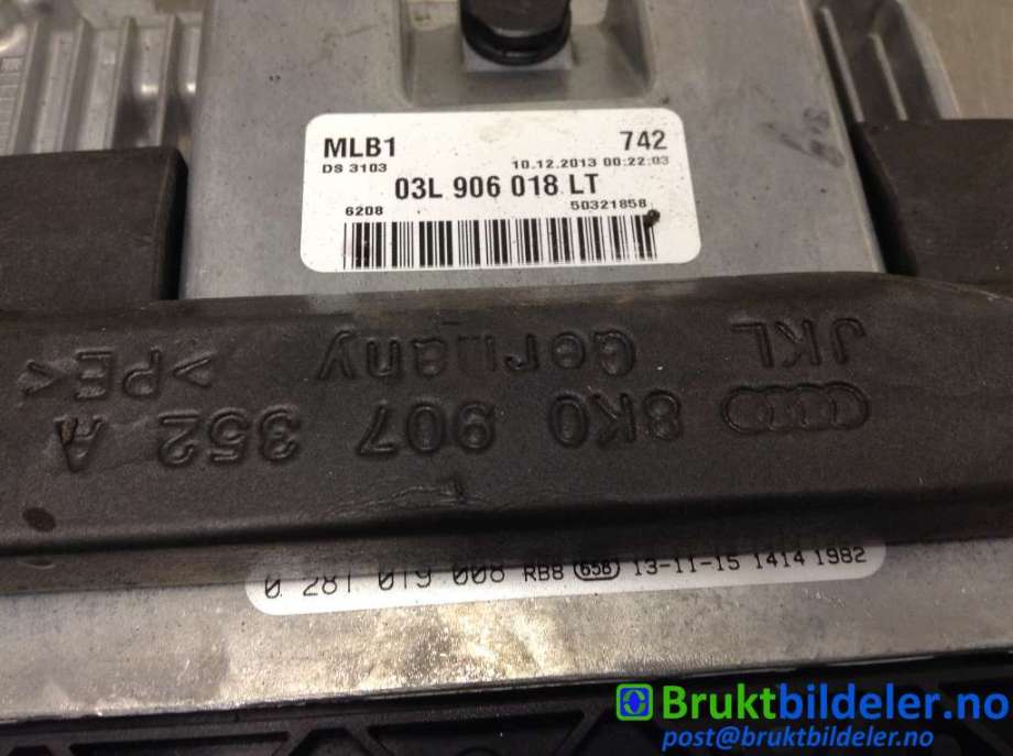 Styreenhet motor til Audi Q5 2012-2017 (Type I, Fase 2)  (AUDI|03L 906 018 LT|0 281 019 008|)
