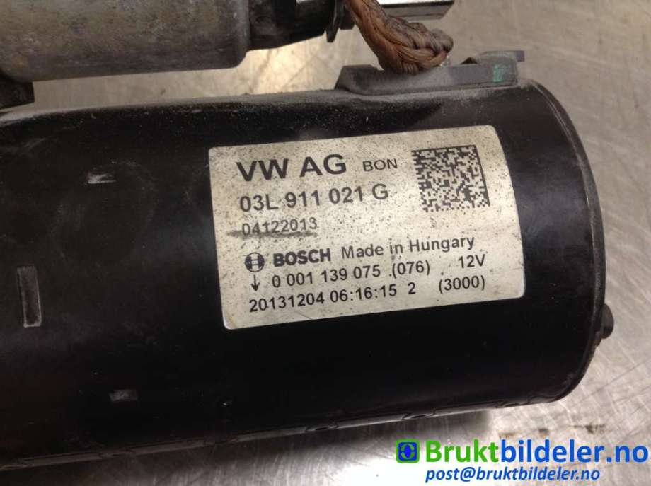 Starter diesel til Audi Q5 2012-2017 (Type I, Fase 2)  (AUDI|03L 911 021 G|0 001 139 075|)