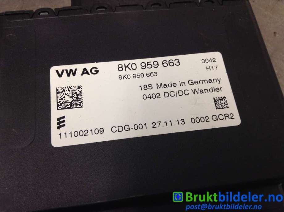 Styreenhet diverse til Audi Q5 2012-2017 (Type I, Fase 2)  (AUDI|8K0 959 663|)