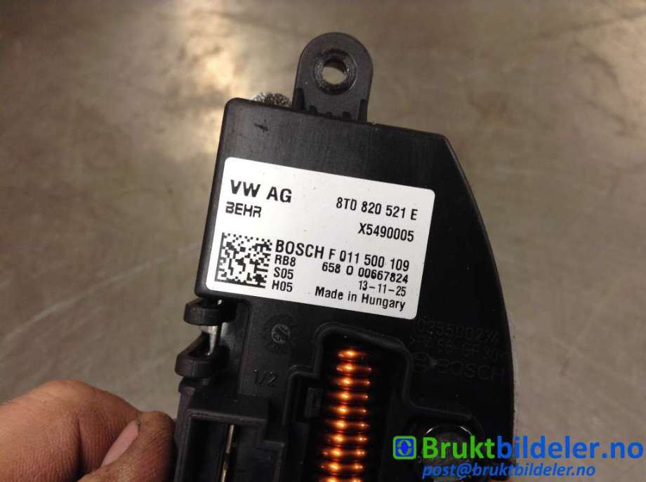 Varmeapparat motstand til Audi Q5 2012-2017 (Type I, Fase 2)  (AUDI|8T0 820 521 E|F 011 500 109|X5490005)