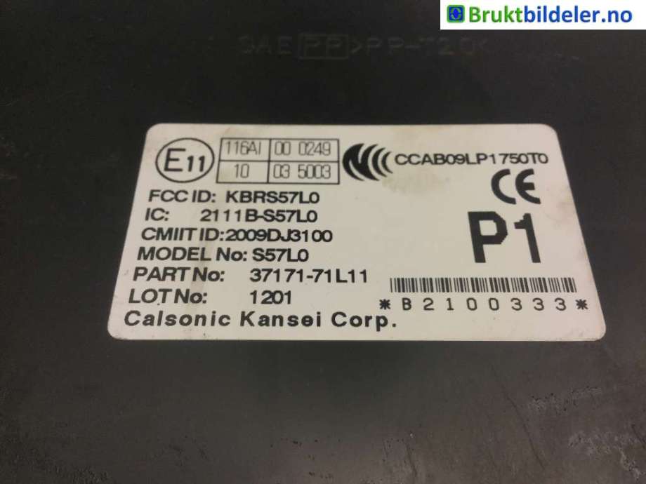 Styreenhet nøkkelfri/keyless til Suzuki Swift 2011-2017 (SUZUKI|2111B-S57L0|37171-71L11|)