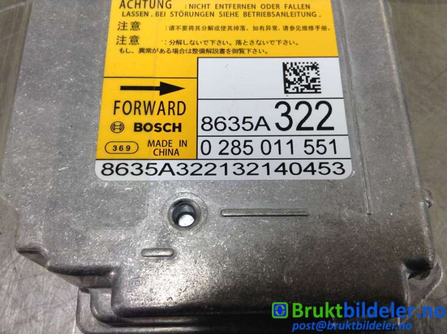 Airbag elektronikk til Citroën C4, Aircross 2012-2017  (CITROEN|8635A322|0 205 011 551|)