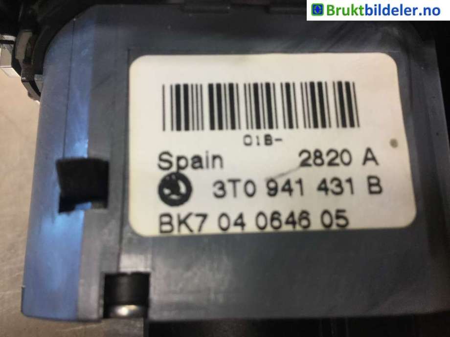 Bryter lys til Škoda Superb 2008-2015 (Type II) (SKODA|3T0 941 431 B|)