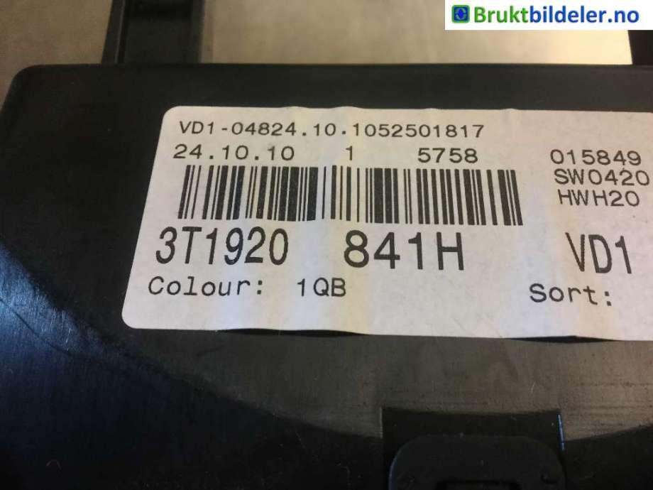 Instrumentpanel til Škoda Superb 2008-2015 (Type II) (SKODA|3T1 920 841 H|A2C53390913|)