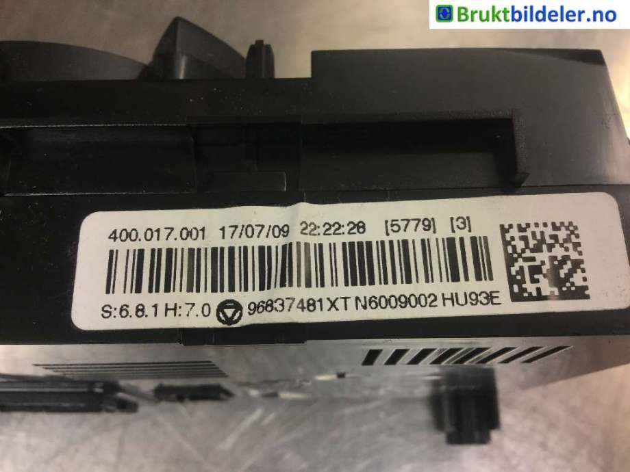 Varmeapparat betjening til Peugeot 3008 2009-2016 (Type I)  (PEUGEOT|96 837 481 XT|)
