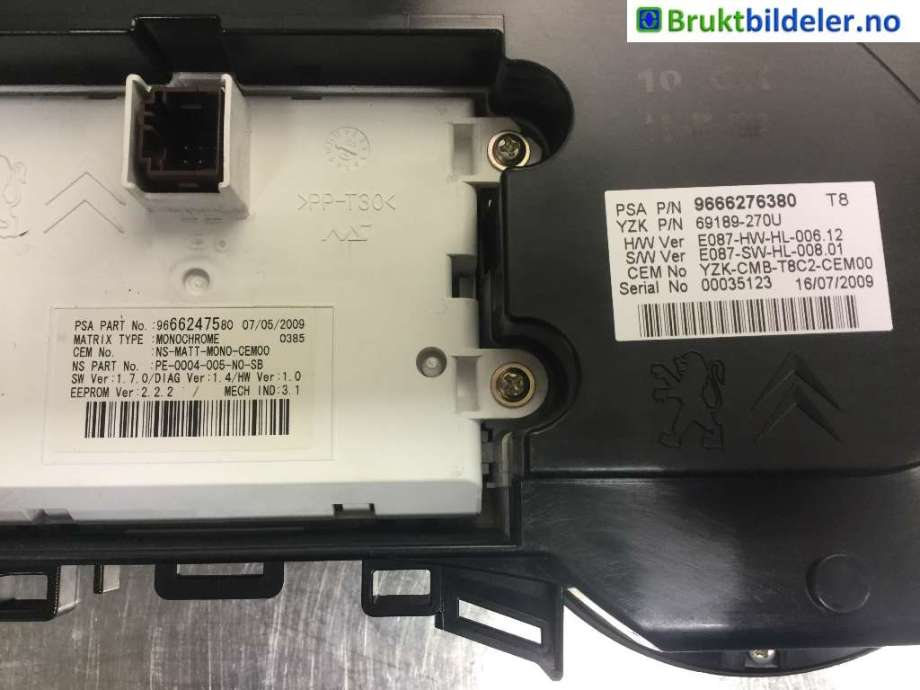 Instrumentpanel til Peugeot 3008 2009-2016 (Type I)  (PEUGEOT|9666276380|9666247580|)