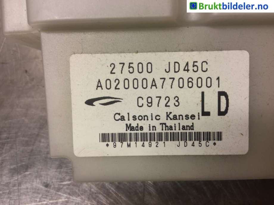 Varmeapparat betjening til Nissan Qashqai 2007-2010 (Type I, Fase 1)  (NISSAN|27500 JD45C|)