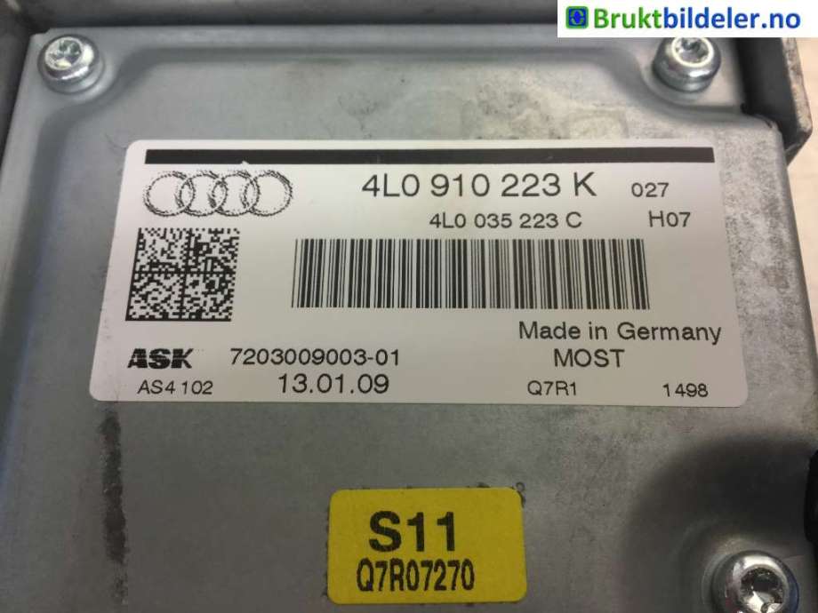 Bilstereo forsterker til Audi Q7 2006-2010 (Type I, Fase 1)  (AUDI|4L0 910 223 K|4L0 035 223 C|)
