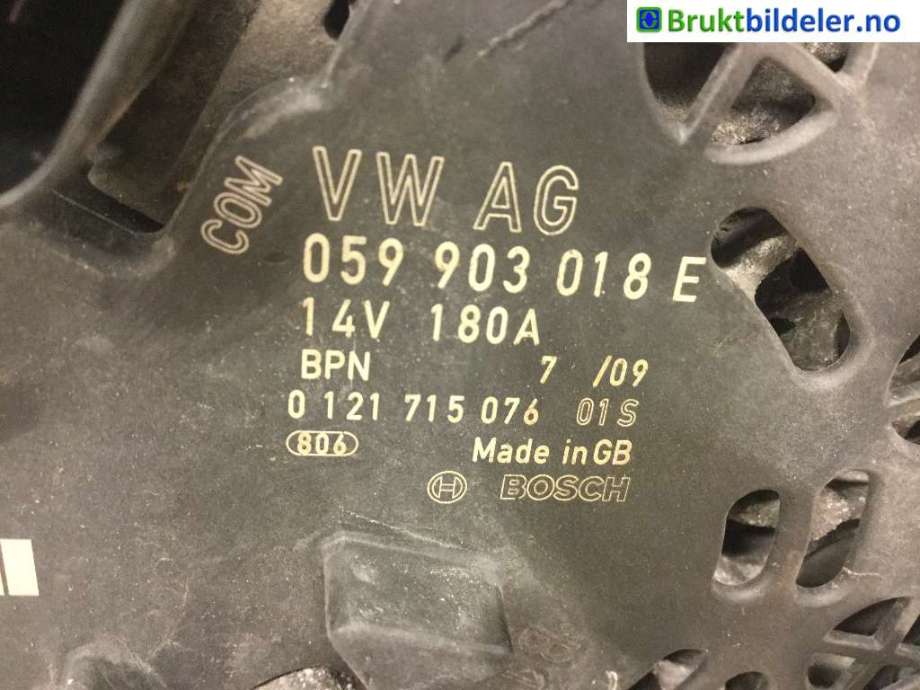 Dynamo til Audi Q7 2006-2010 (Type I, Fase 1)  (AUDI|059 903 018 E|0 121 715 076|)