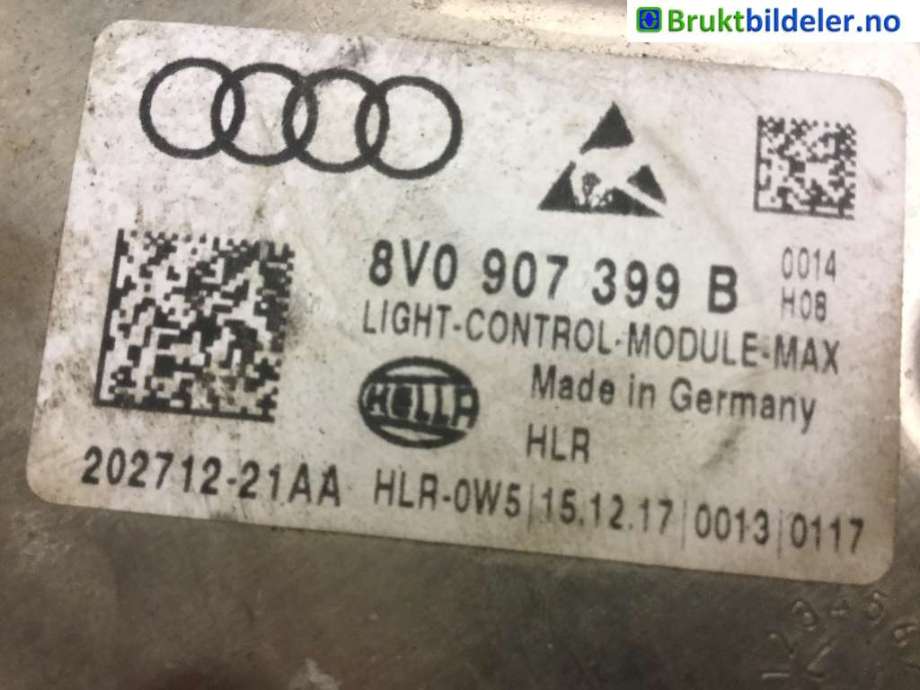Styreenhet xenon/ballast til VW Tiguan 2016-2020 (Type II, Fase 1)  (VOLKSWAGEN|8V0 907 399 B|202712-21AA|)