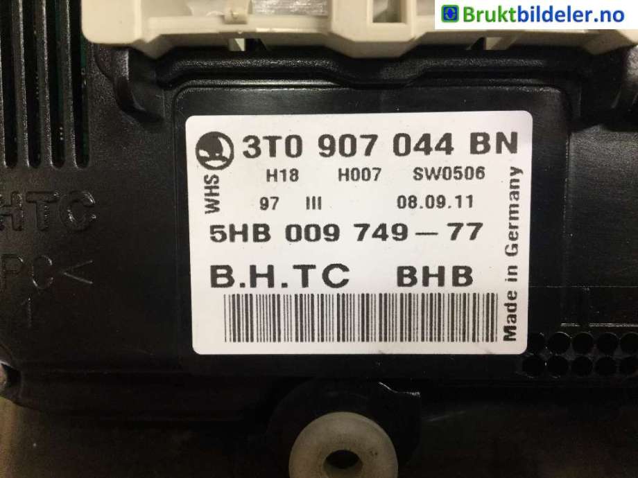 Varmeapparat betjening til Škoda Superb 2008-2015 (Type II)  (SKODA|3T0 907 044 BN|)