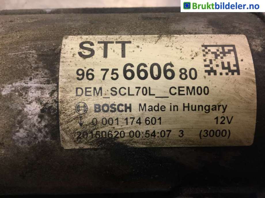 Starter diesel til Peugeot 308 2013-2021 (Type II) (PEUGEOT|96 756 606 80|0 001 174 601|)