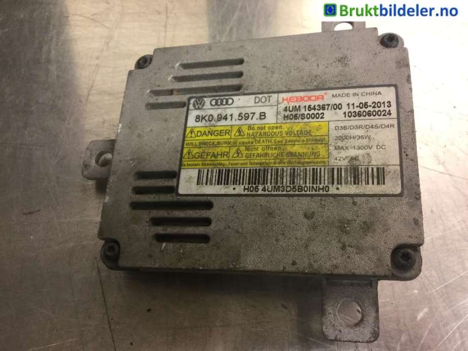 Styreenhet xenon/ballast til Audi A3 2012-2016 (Type III, Fase 1) (AUDI|8K0 941 597 B|)