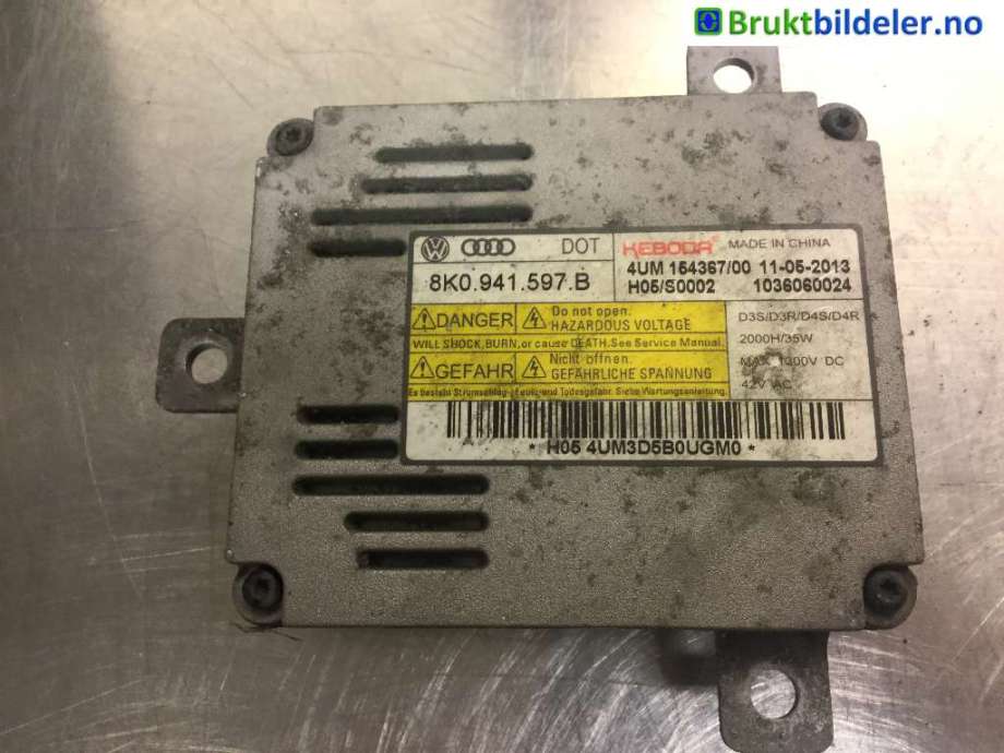 Styreenhet xenon/ballast til Audi A3 2012-2016 (Type III, Fase 1) (AUDI|8K0 941 597 B|)