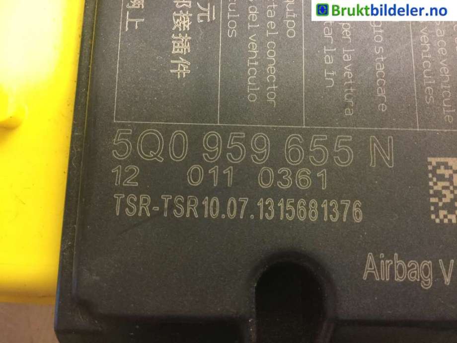 Airbag elektronikk til Audi A3 2012-2016 (Type III, Fase 1) (AUDI|5Q0 959 655 N|)