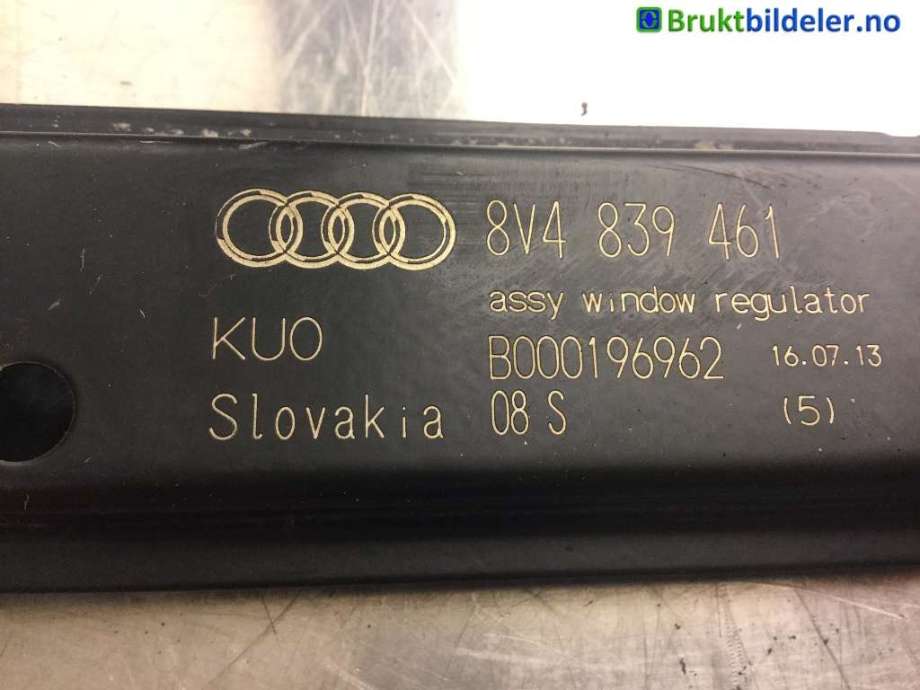 Ruteheis til Audi A3 2012-2016 (Type III, Fase 1) (AUDI|8V4 839 461|)