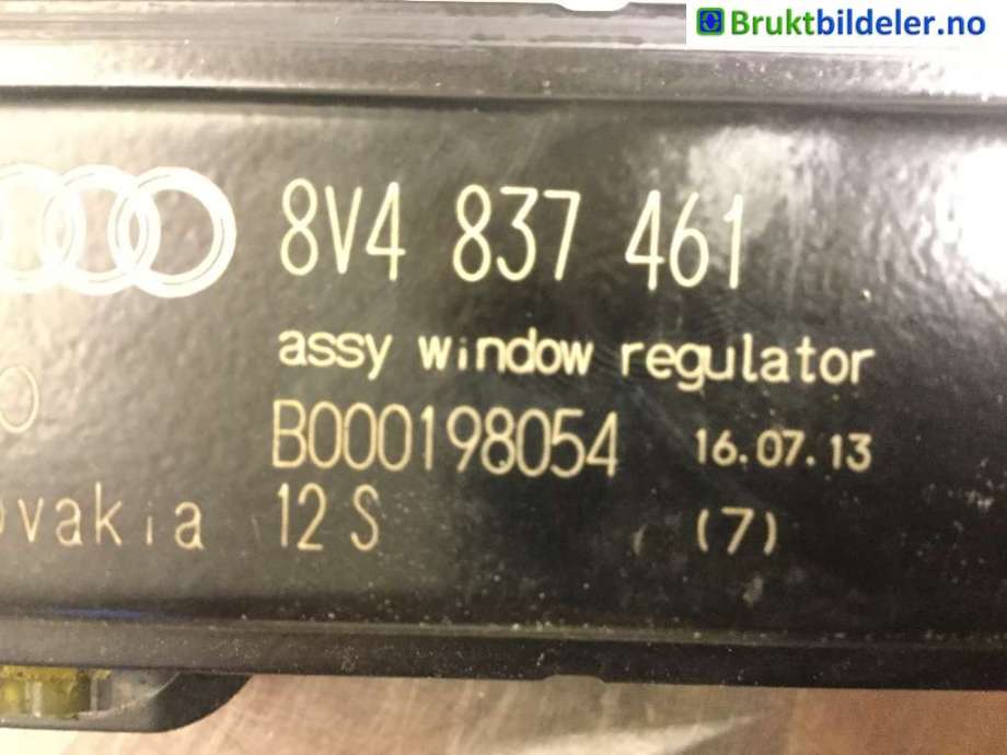 Ruteheis til Audi A3 2012-2016 (Type III, Fase 1)  (AUDI|8V4 837 461|)